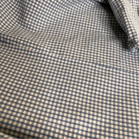 Duck Head Woman Gingham Plaid Check Blue Cream Long Sleeve Button Front Shirt 2X - Picture 4 of 11